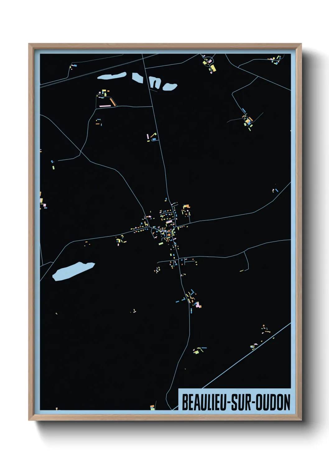 Une affiche de carte sur Beaulieu-sur-Oudon