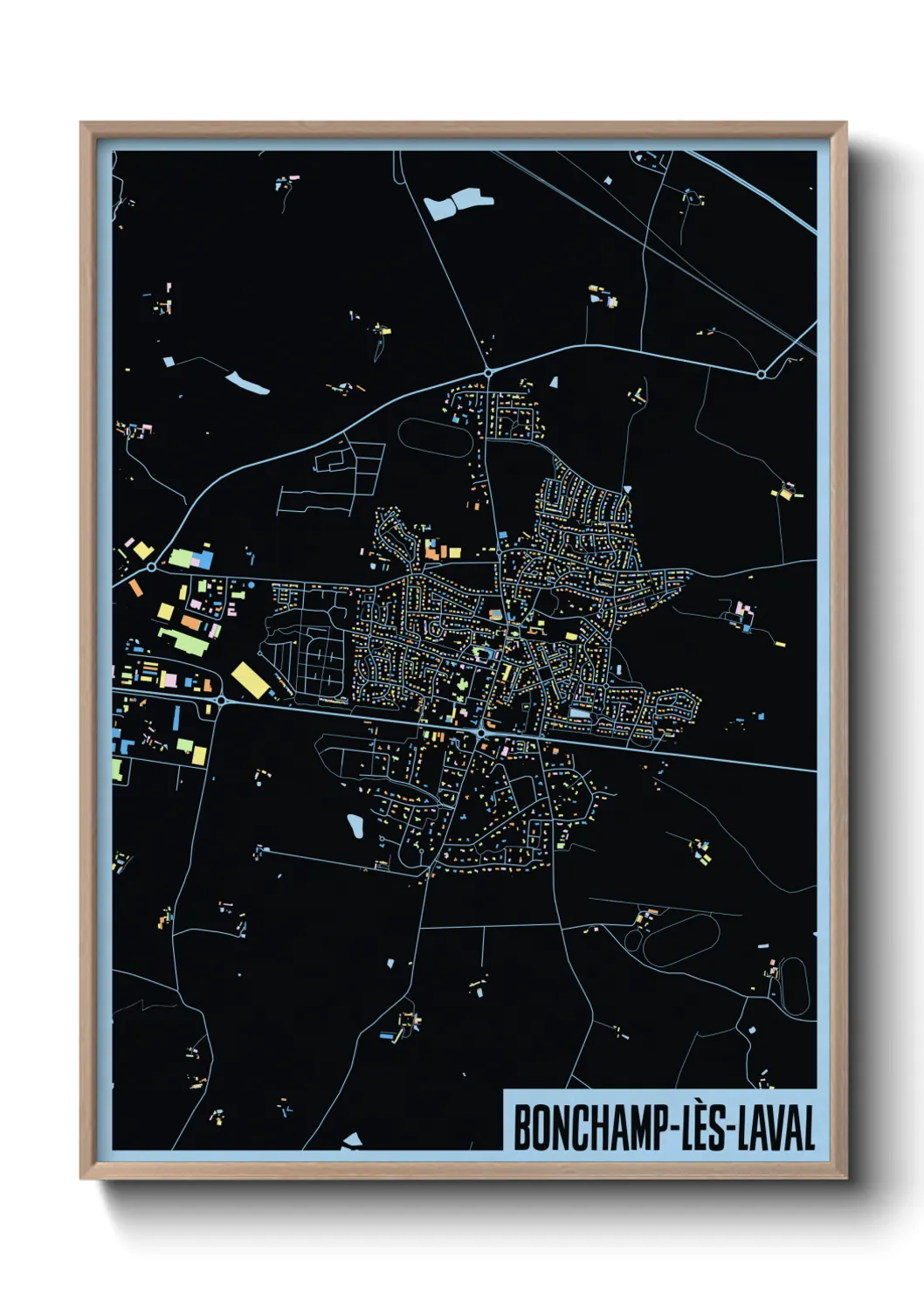 Une affiche de carte sur Bonchamp-lès-Laval