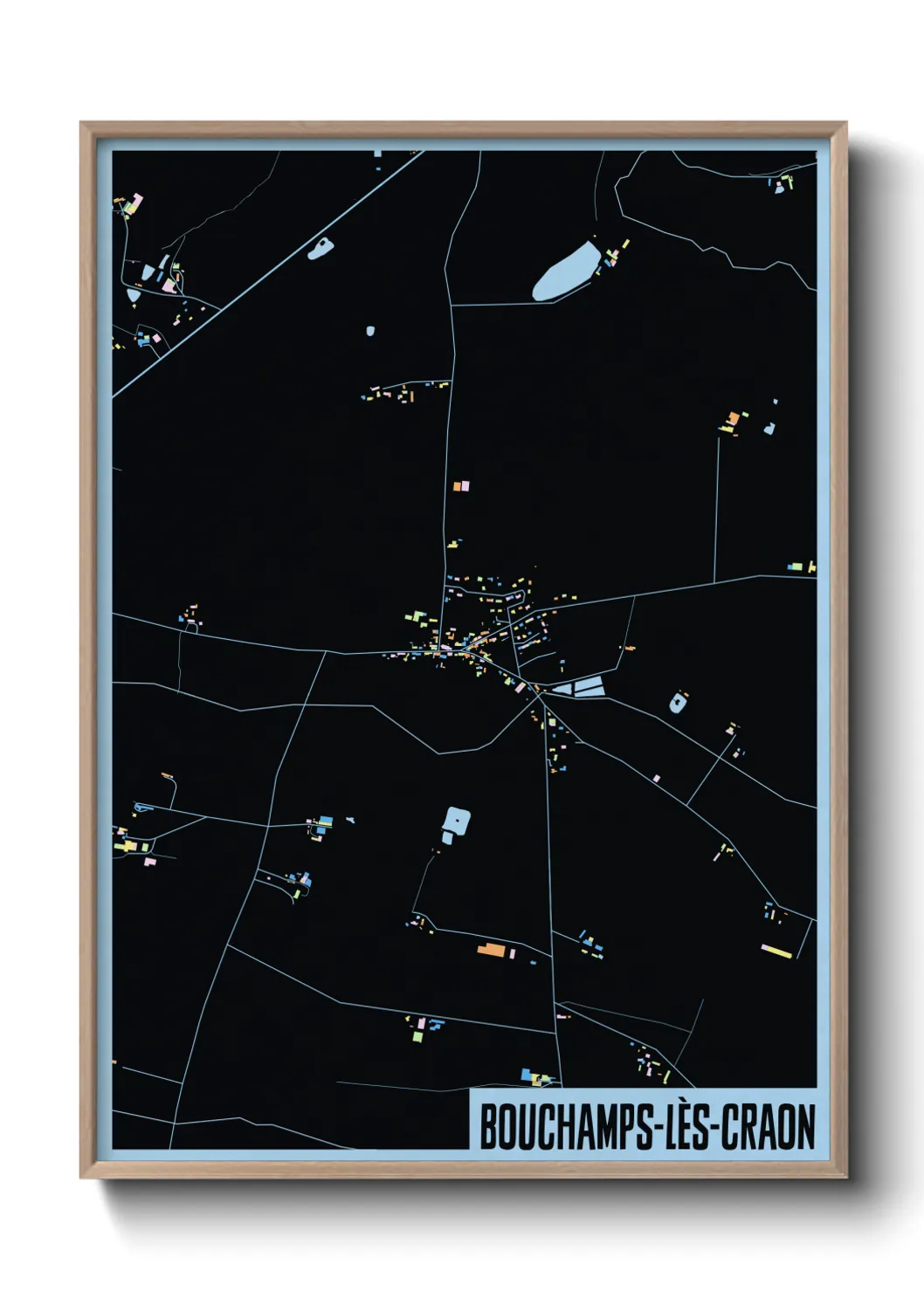 Une affiche de carte sur Bouchamps-lès-Craon