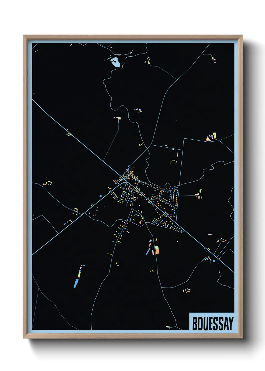 Une affiche de carte sur Bouessay