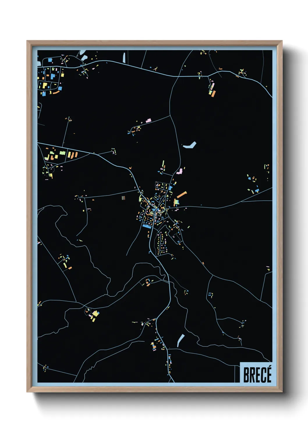 Une affiche de carte sur Brecé