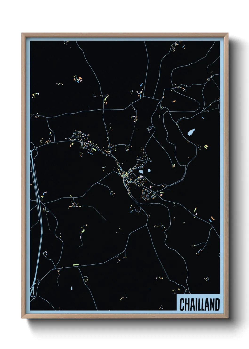 Une affiche de carte sur Chailland