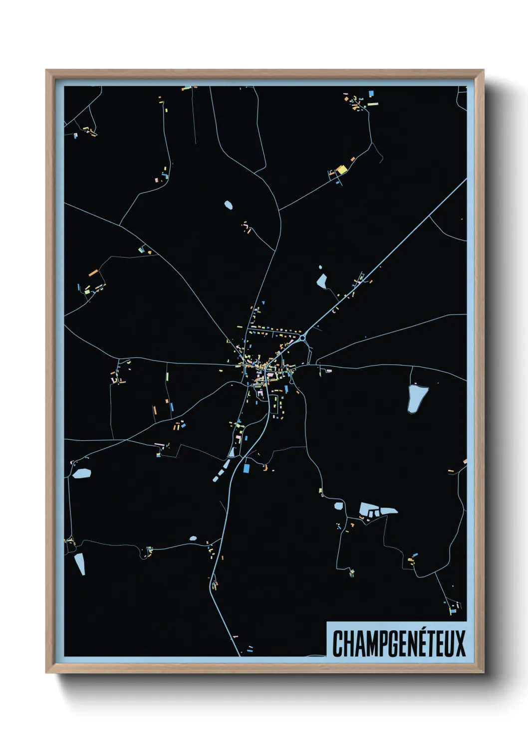 Une affiche de carte sur Champgenéteux