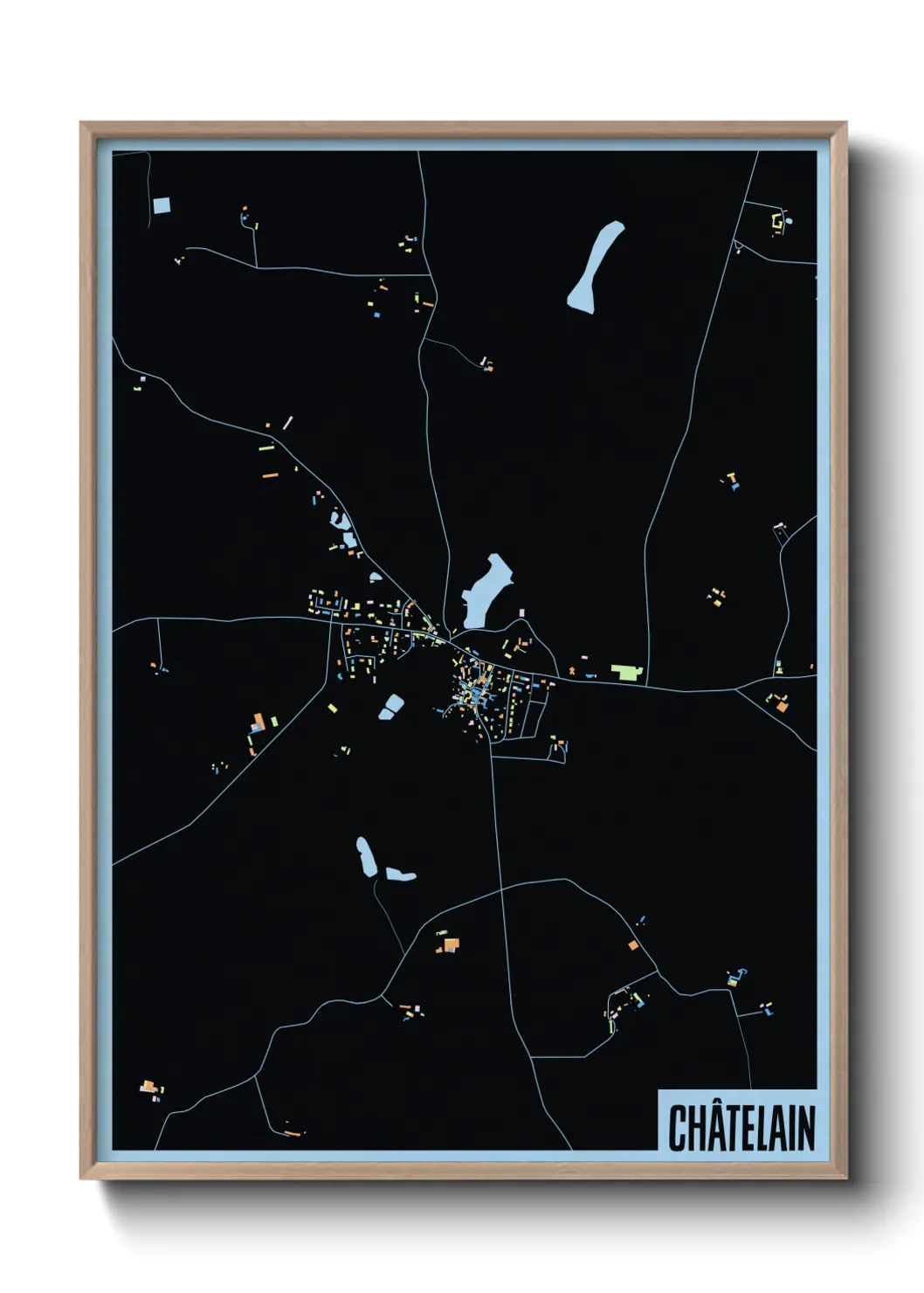 Une affiche de carte sur Châtelain