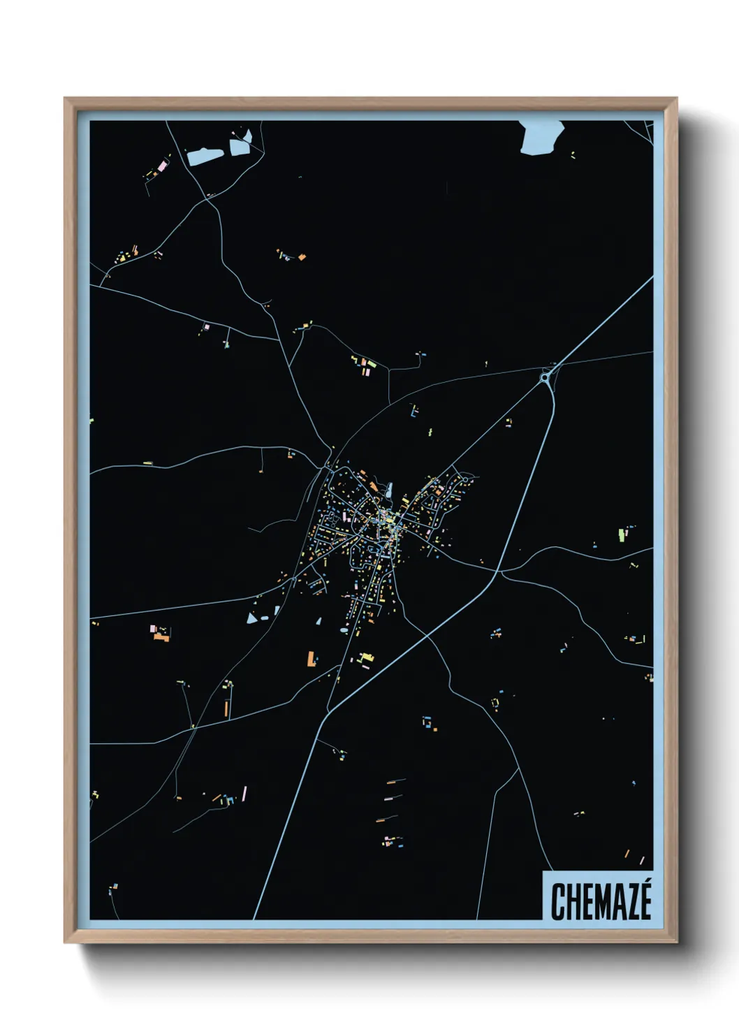 Une affiche de carte sur Chemazé