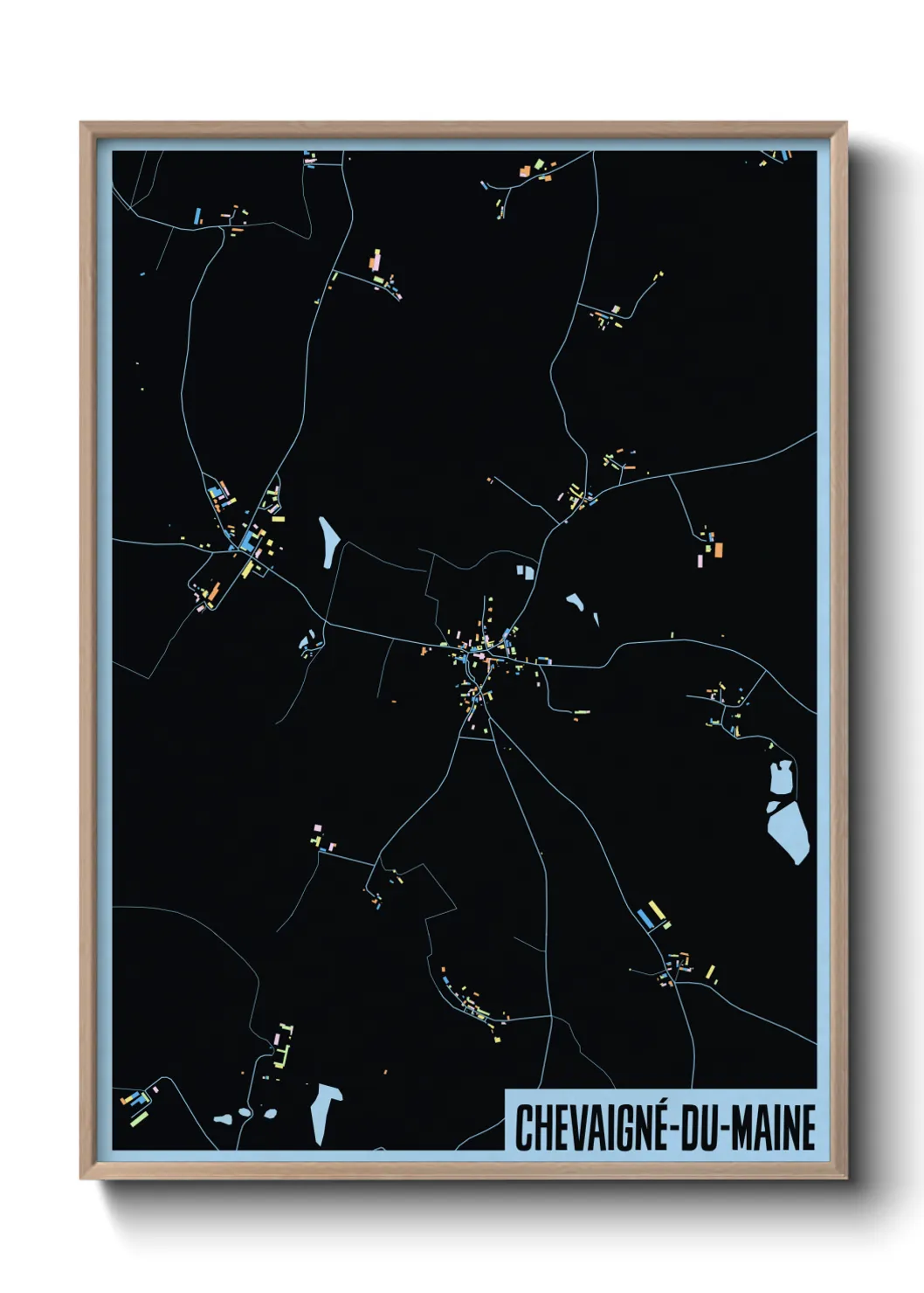 Une affiche de carte sur Chevaigné-du-Maine