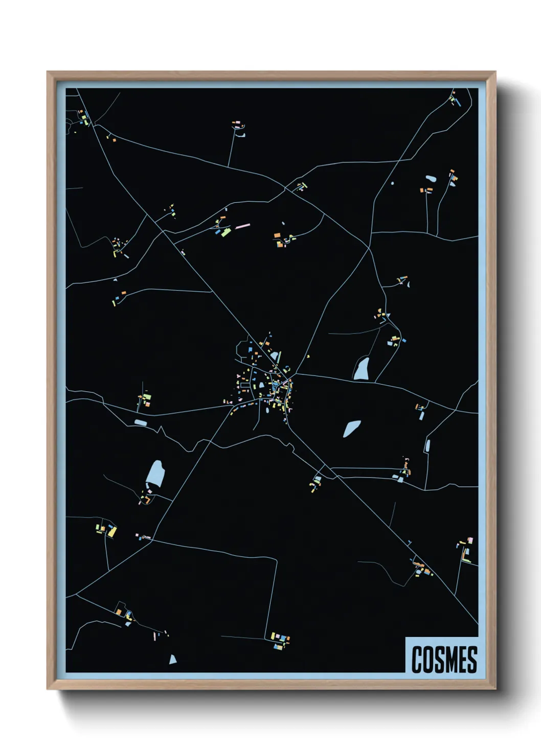 Une affiche de carte sur Cosmes