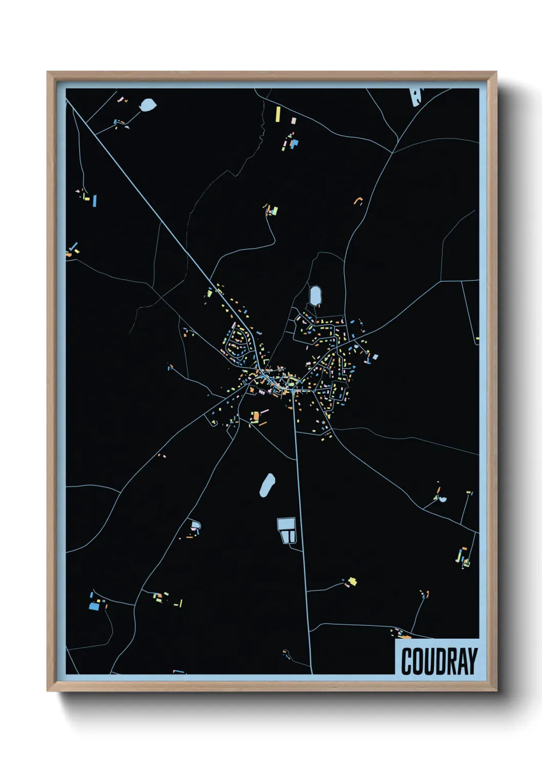 Une affiche de carte sur Coudray