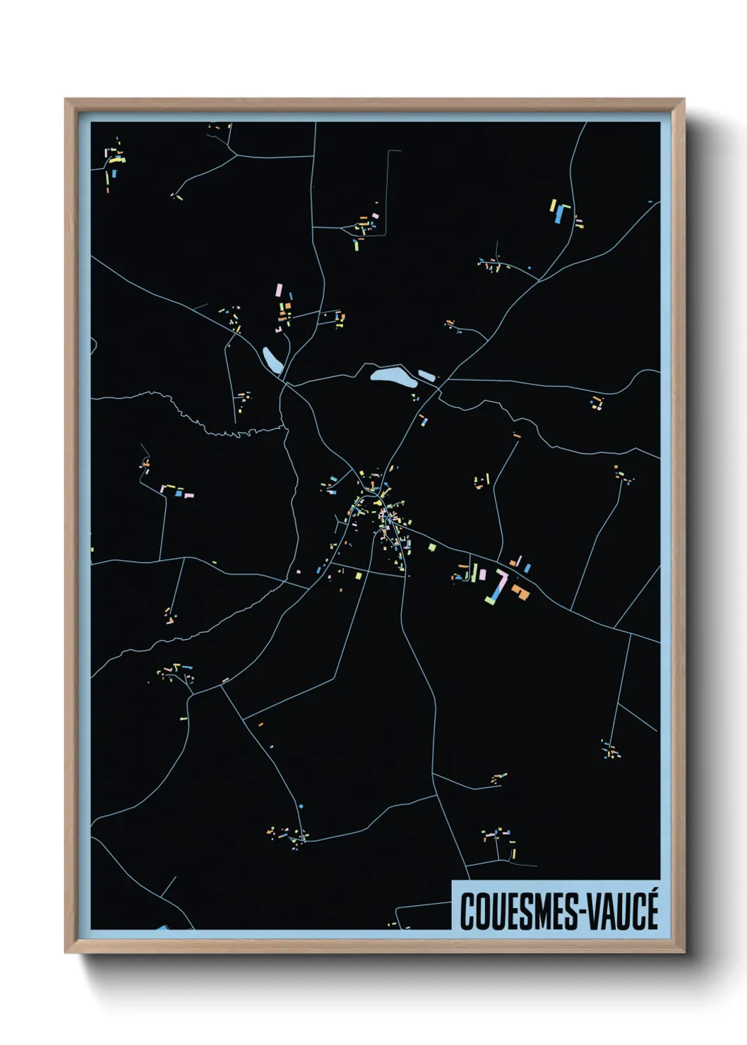 Une affiche de carte sur Couesmes-Vaucé