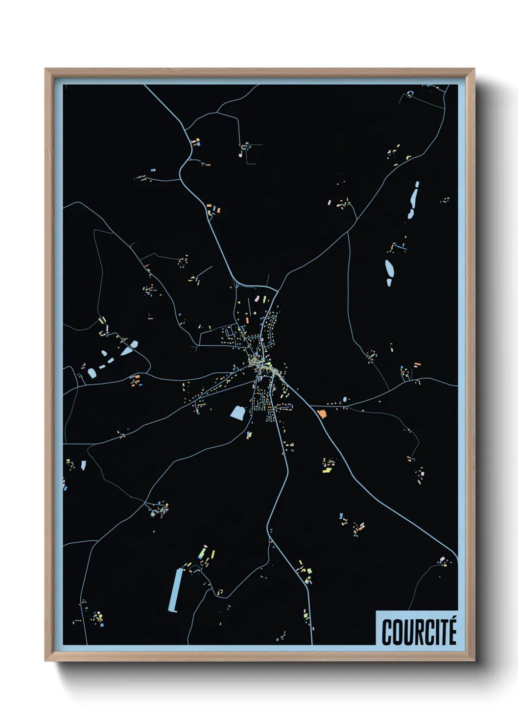 Une affiche de carte sur Courcité