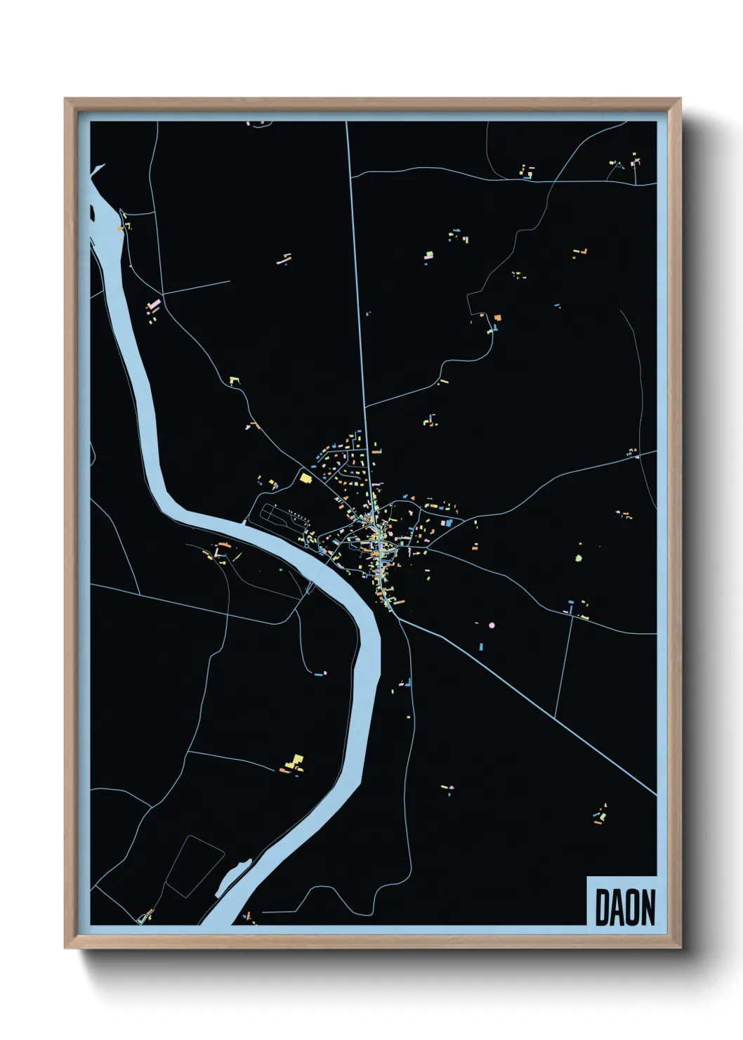 Une affiche de carte sur Daon