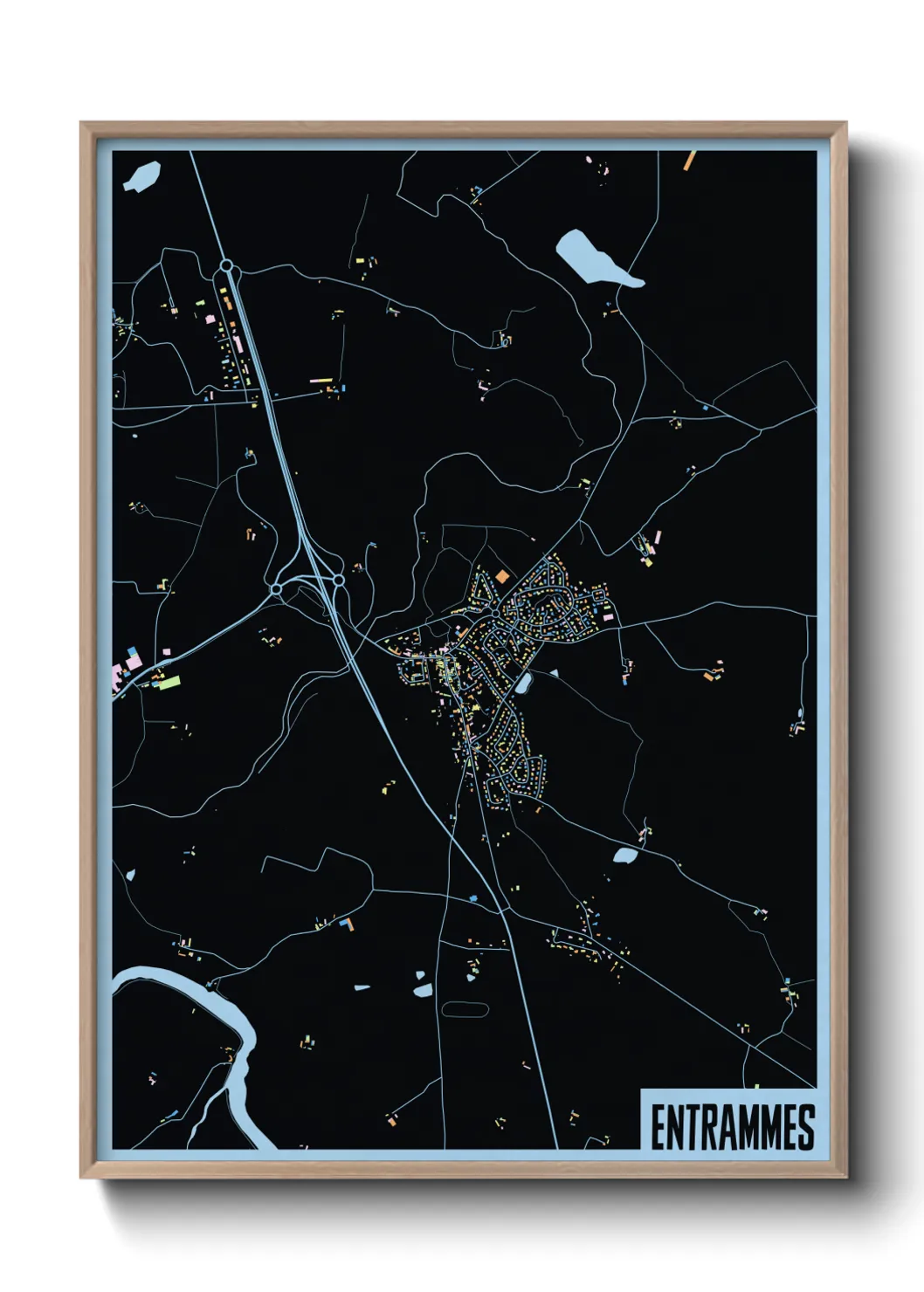 Une affiche de carte sur Entrammes