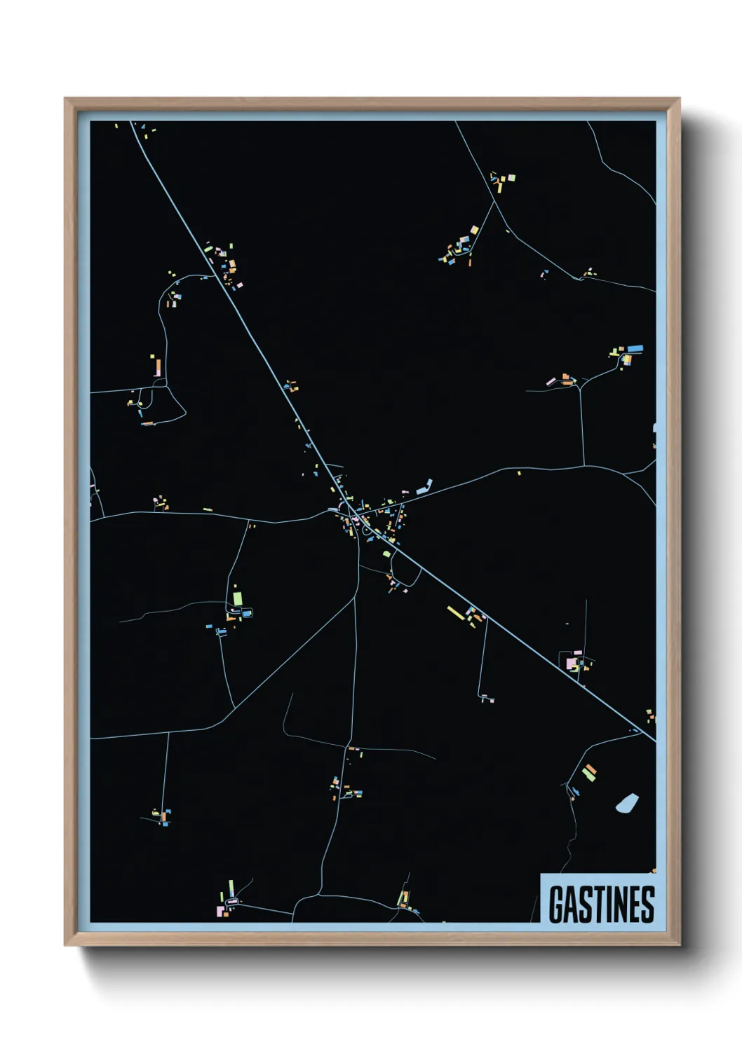 Une affiche de carte sur Gastines