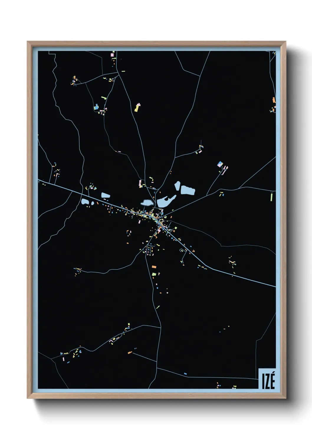 Une affiche de carte sur Izé