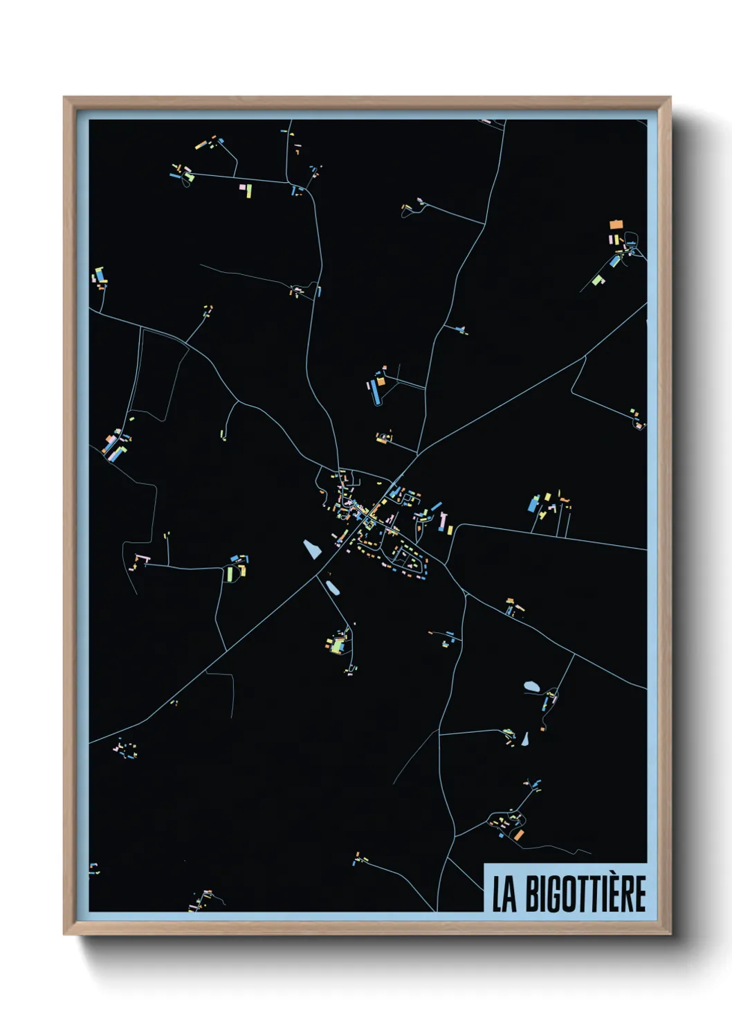 Une affiche de carte sur La Bigottière