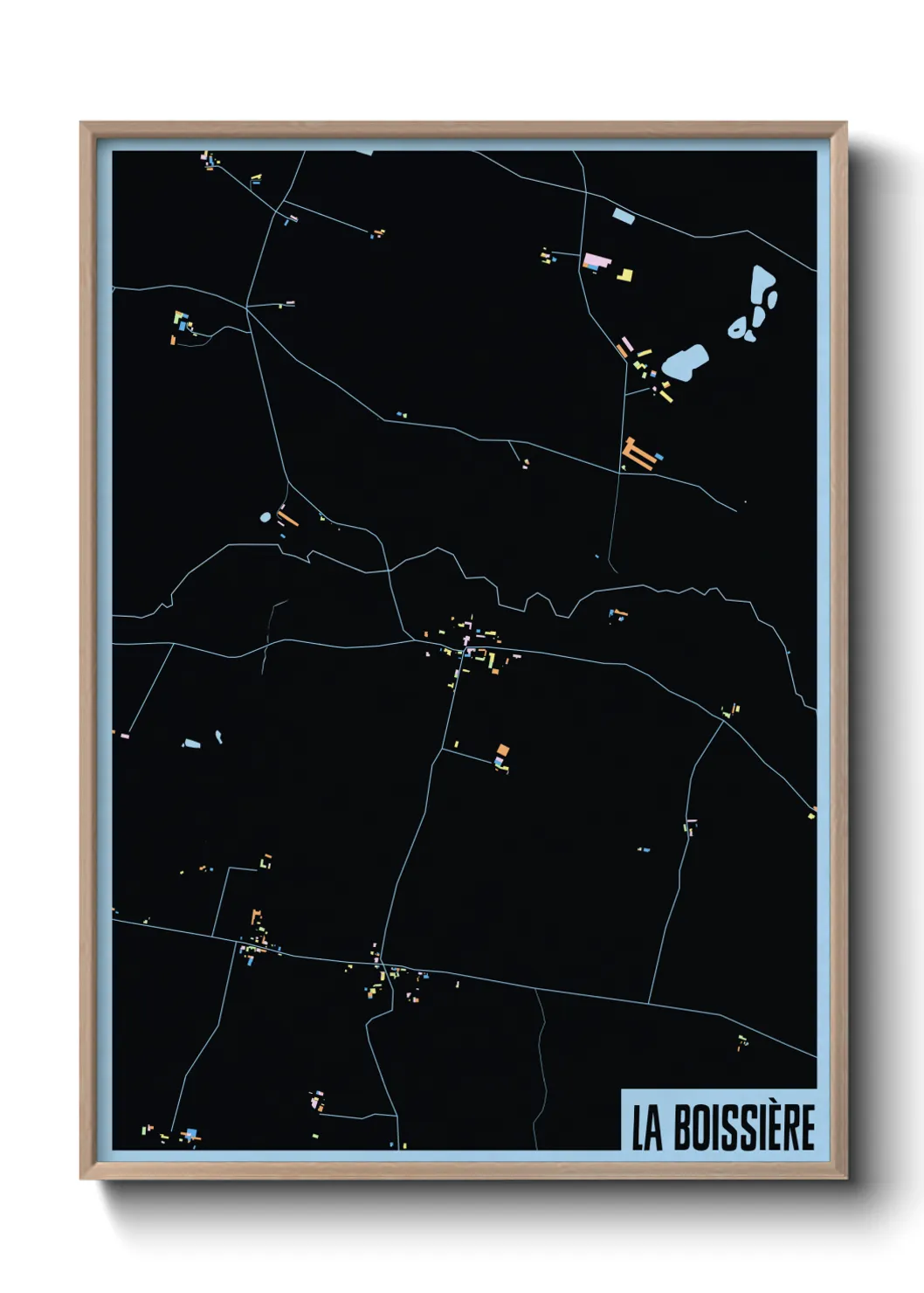 Une affiche de carte sur La Boissière