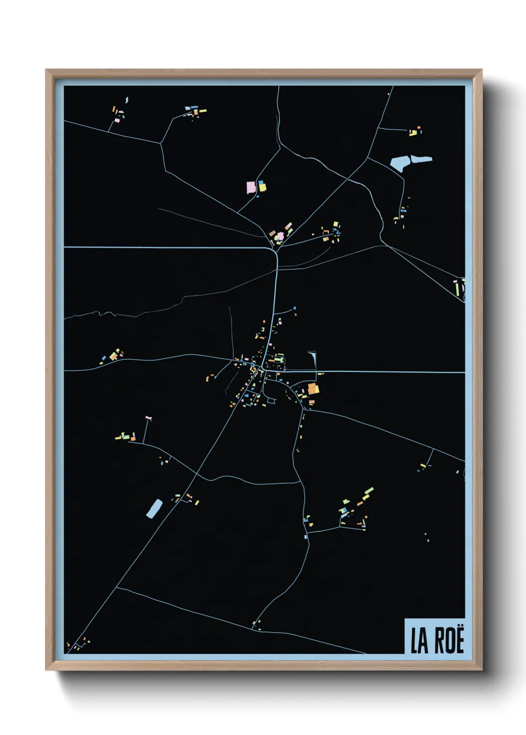 Une affiche de carte sur La Roë