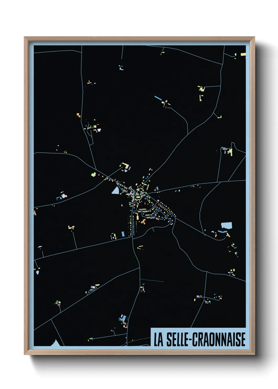 Une affiche de carte sur La Selle-Craonnaise