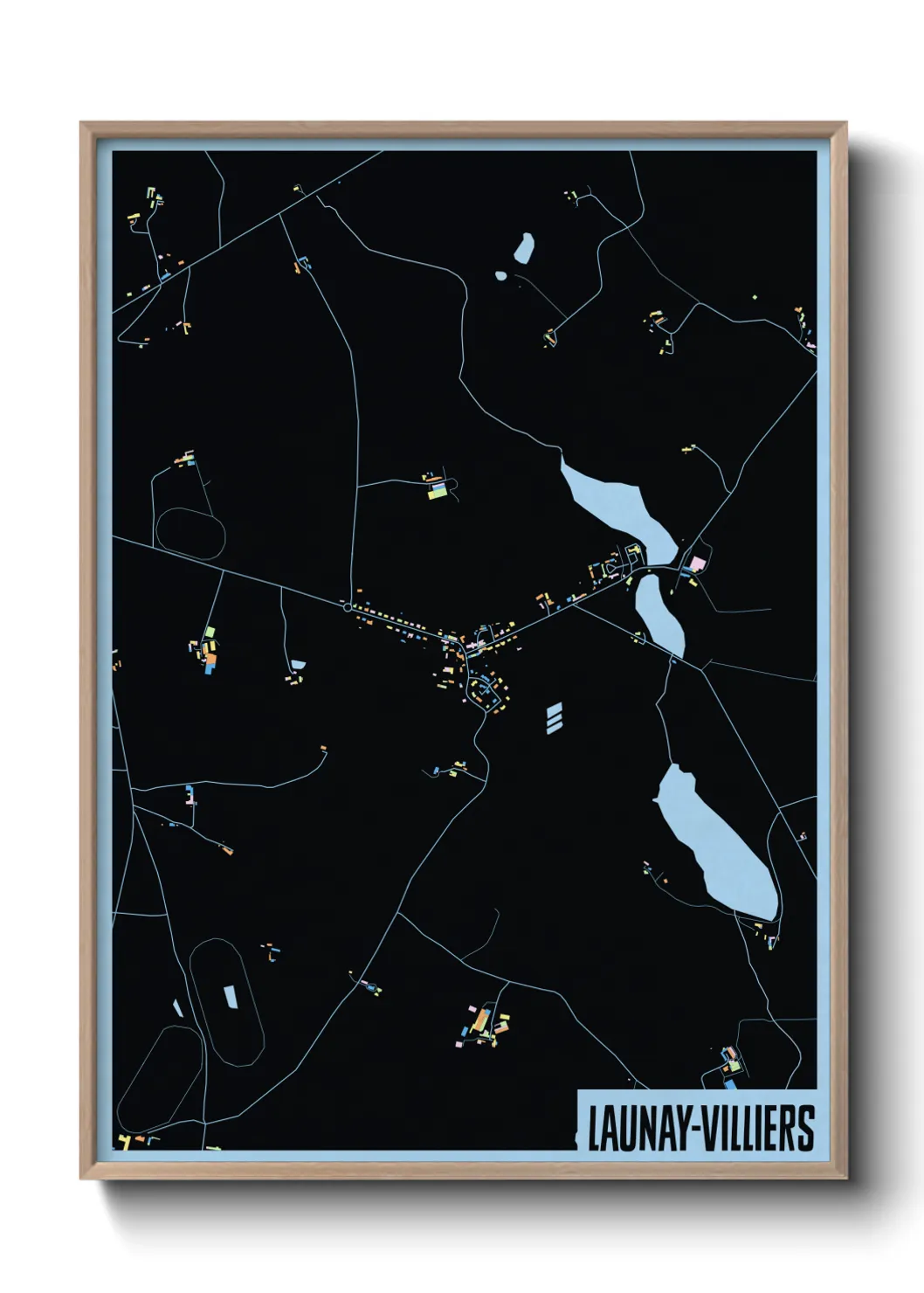 Une affiche de carte sur Launay-Villiers