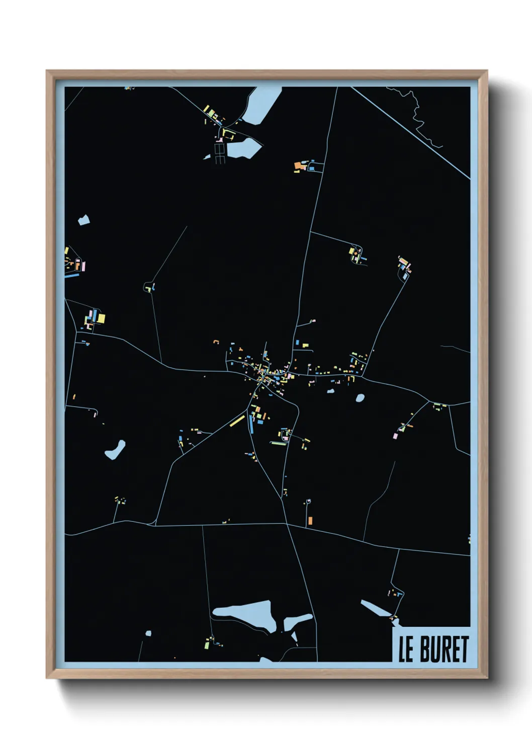 Une affiche de carte sur Le Buret