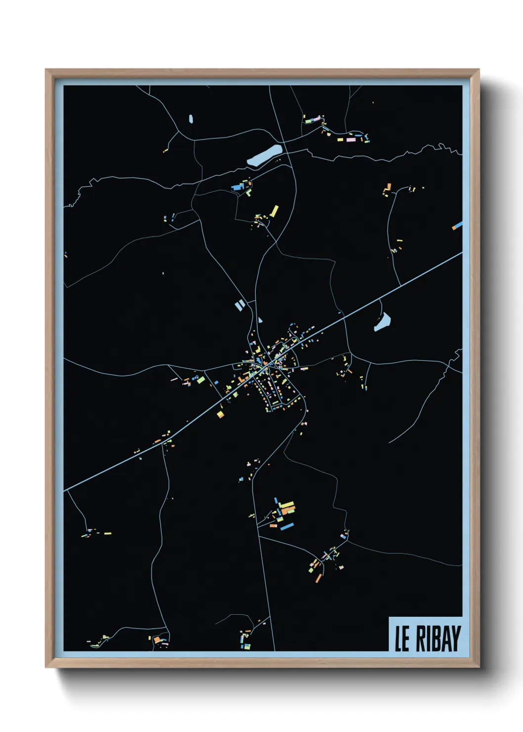 Une affiche de carte sur Le Ribay