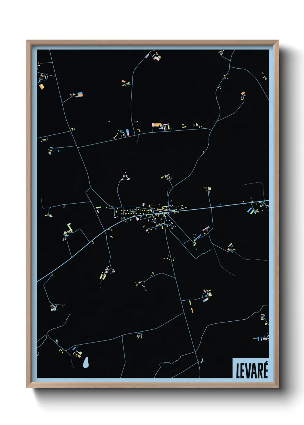 Une affiche de carte sur Levaré