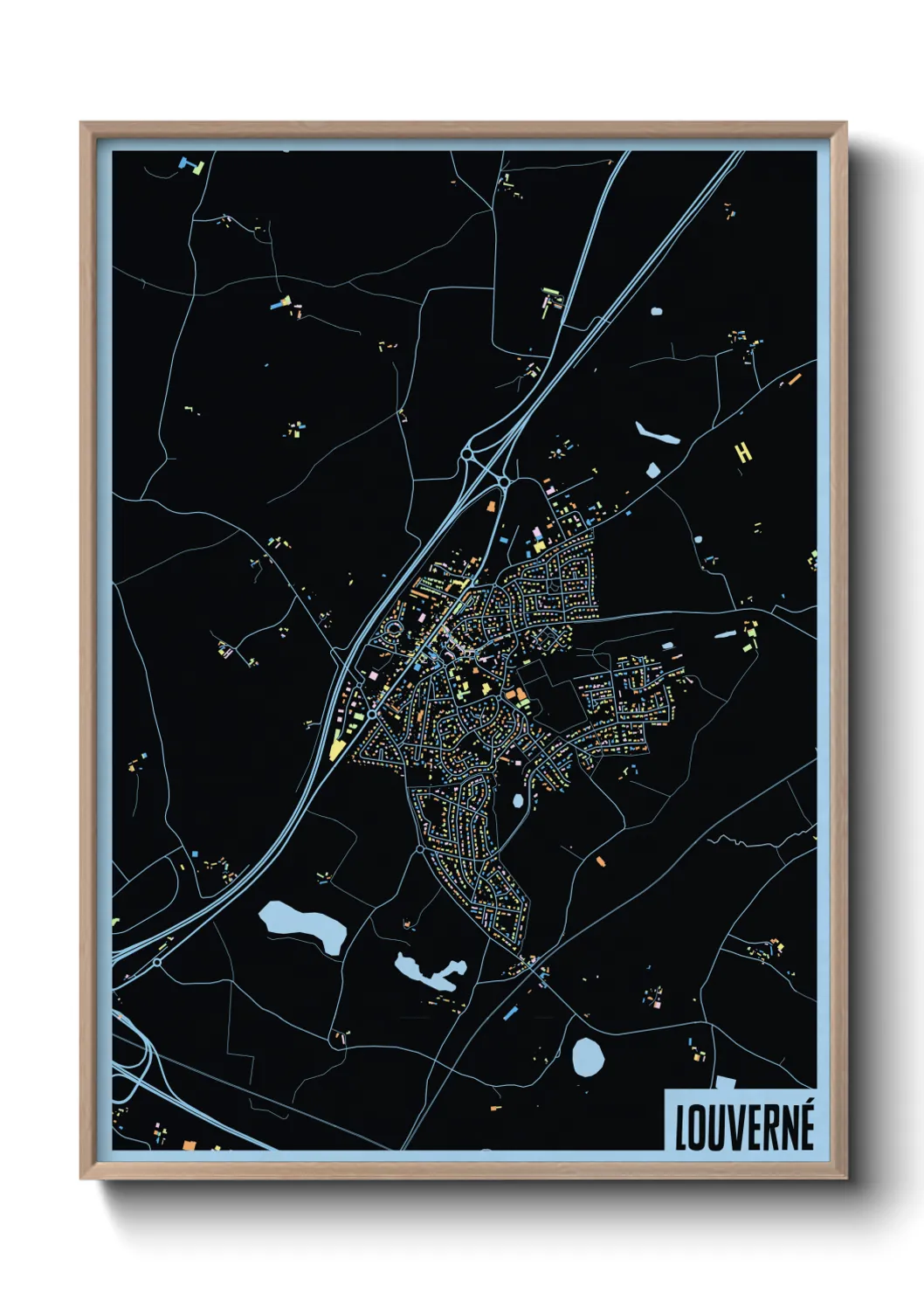 Une affiche de carte sur Louverné