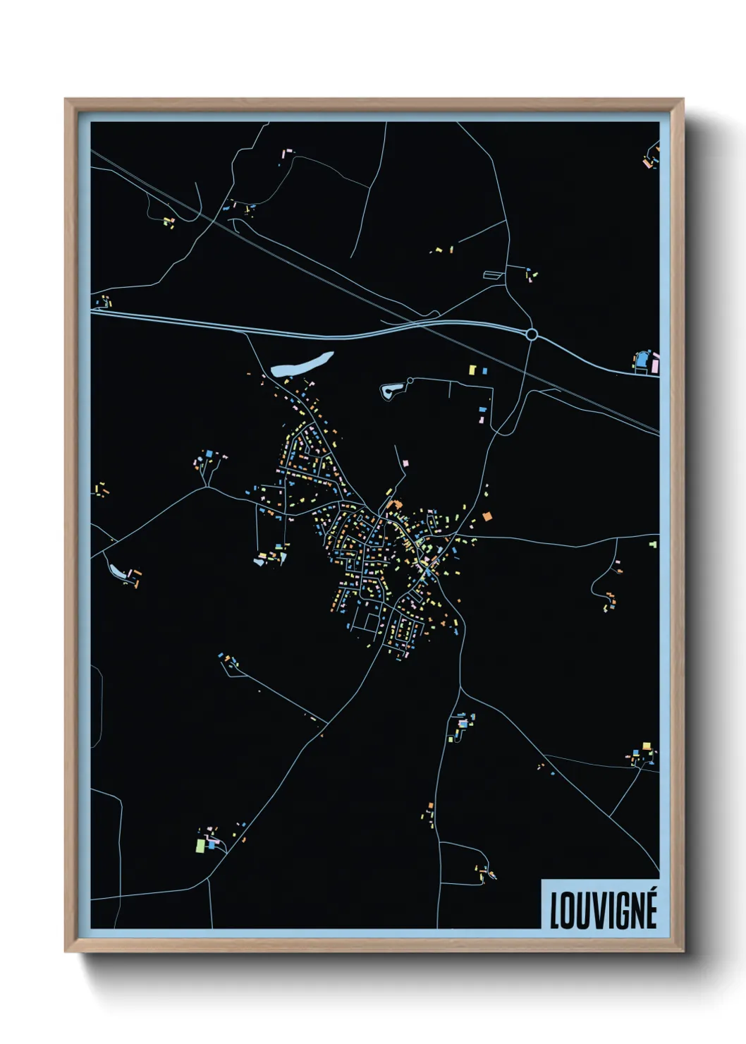 Une affiche de carte sur Louvigné