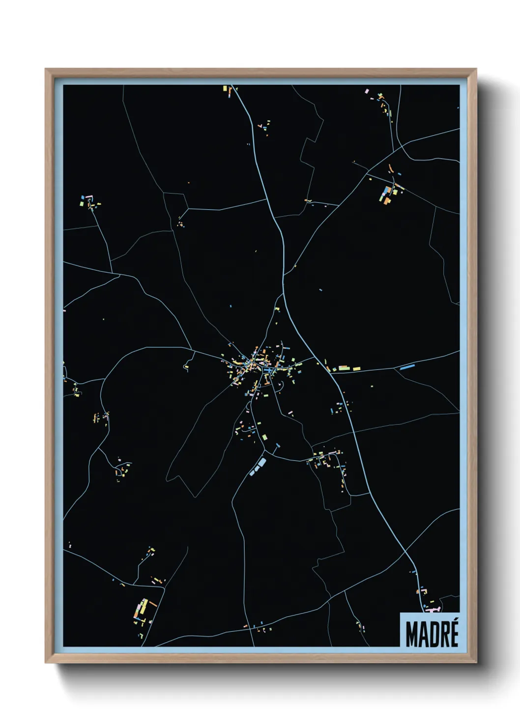 Une affiche de carte sur Madré