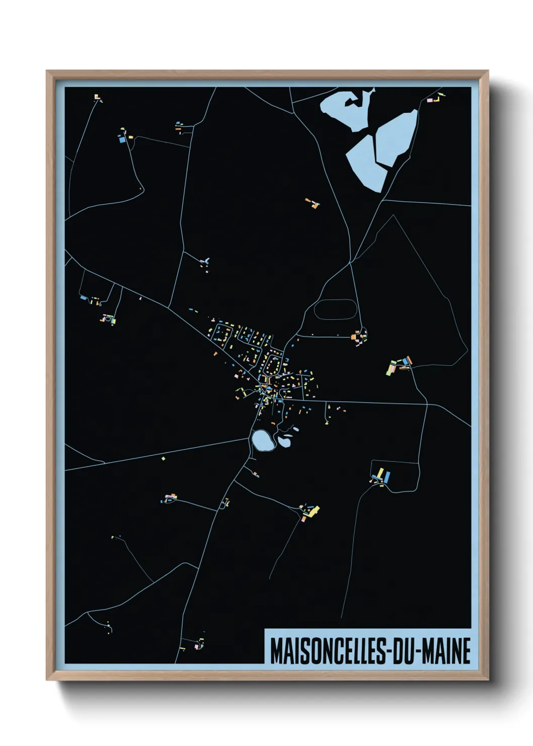 Une affiche de carte sur Maisoncelles-du-Maine