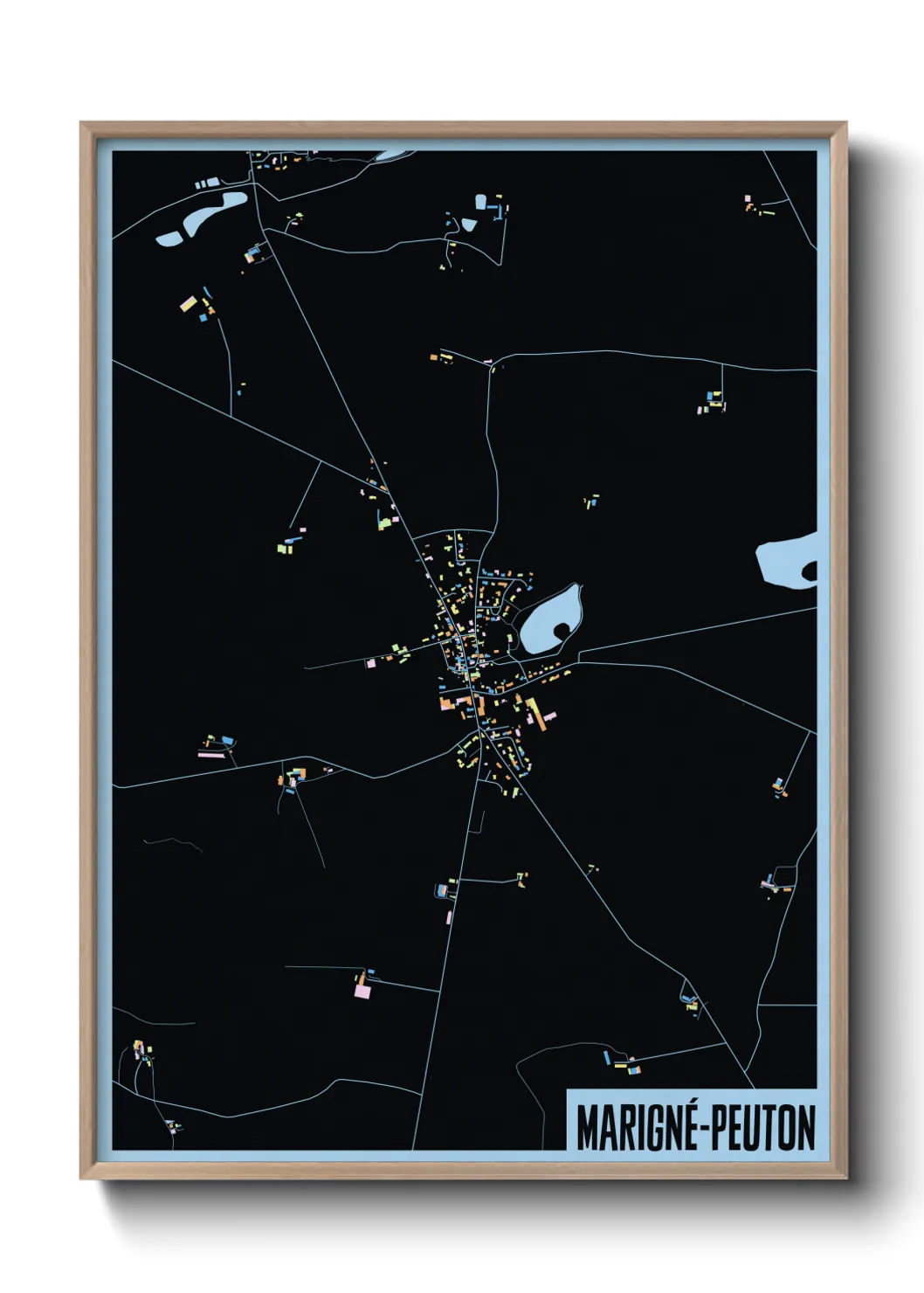 Une affiche de carte sur Marigné-Peuton