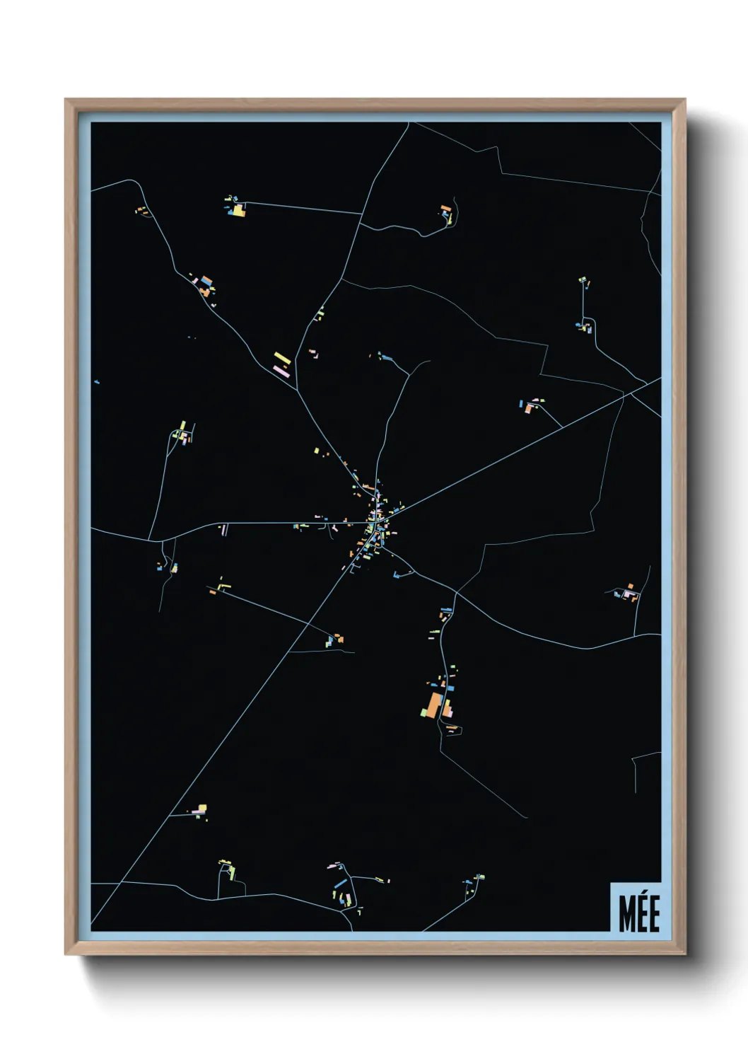 Une affiche de carte sur Mée