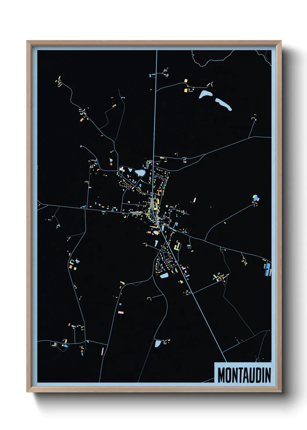 Une affiche de carte sur Montaudin