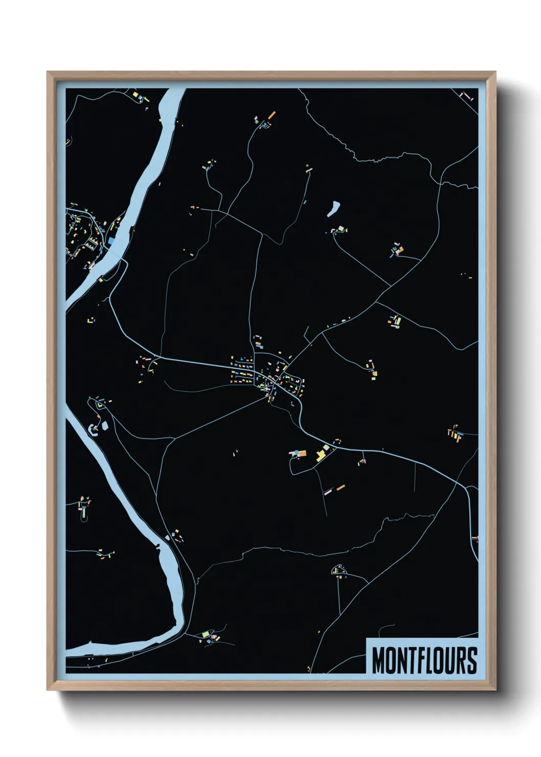 Une affiche de carte sur Montflours