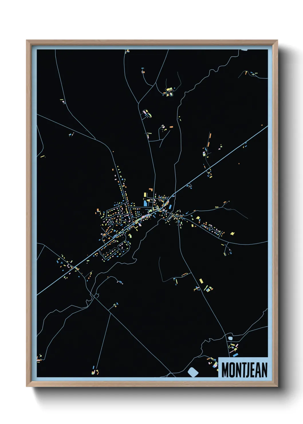 Une affiche de carte sur Montjean