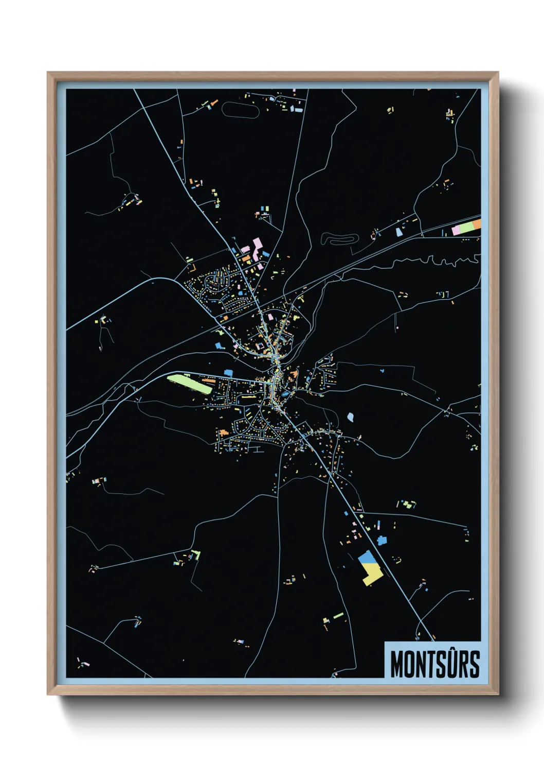 Une affiche de carte sur Montsûrs