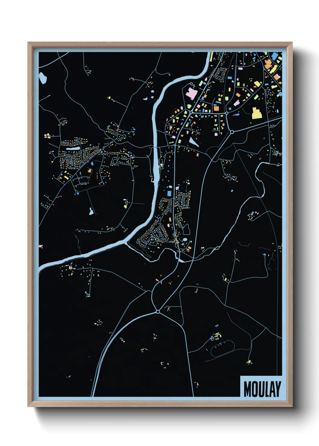 Une affiche de carte sur Moulay