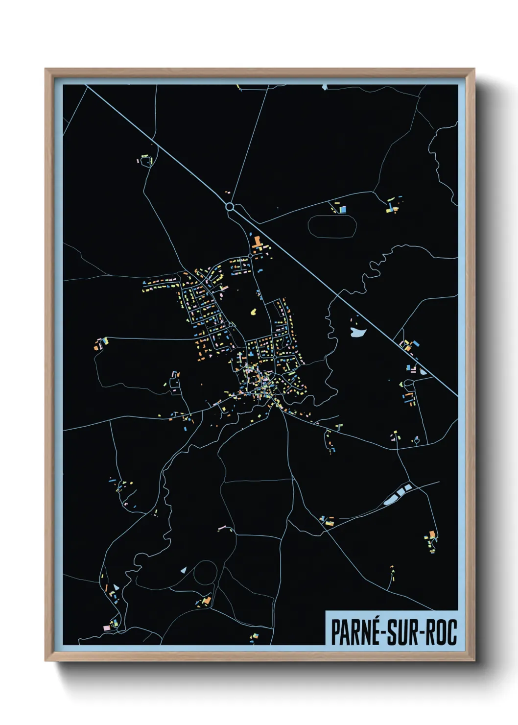 Une affiche de carte sur Parné-sur-Roc