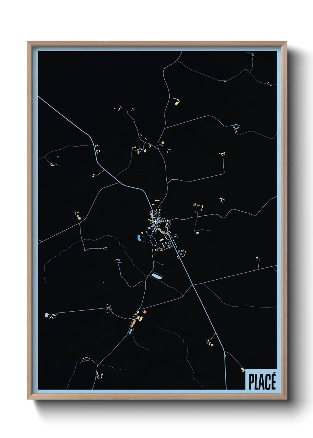 Une affiche de carte sur Placé