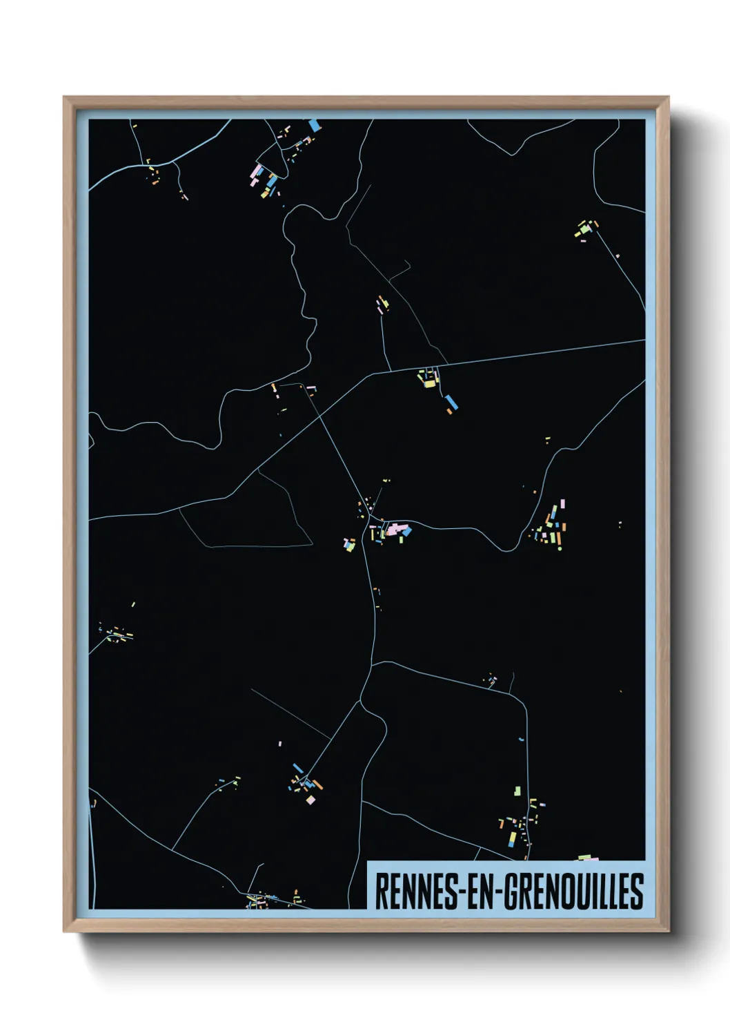 Une affiche de carte sur Rennes-en-Grenouilles