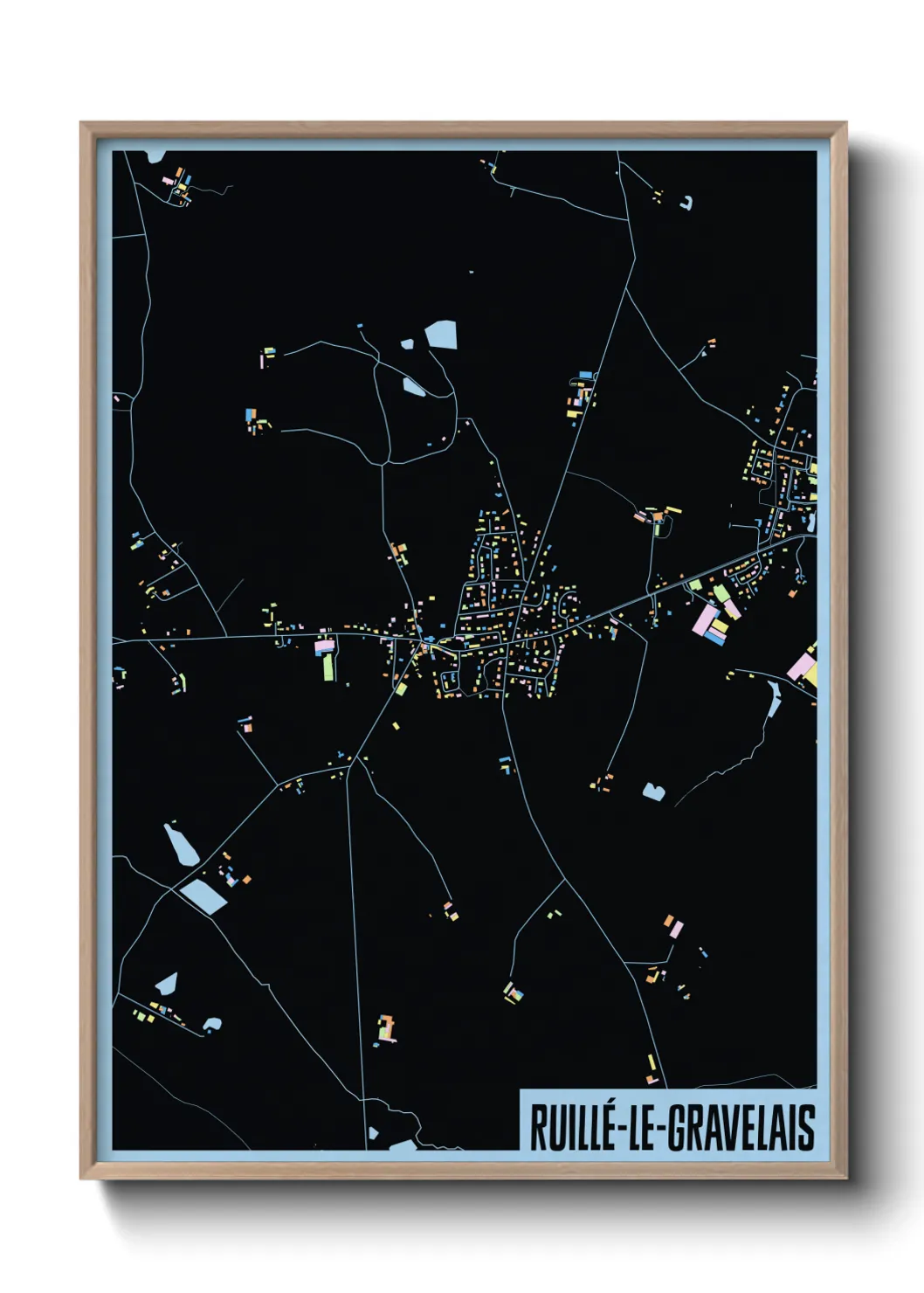 Une affiche de carte sur Ruillé-le-Gravelais