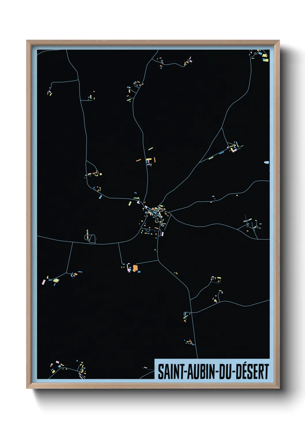 Une affiche de carte sur Saint-Aubin-du-Désert