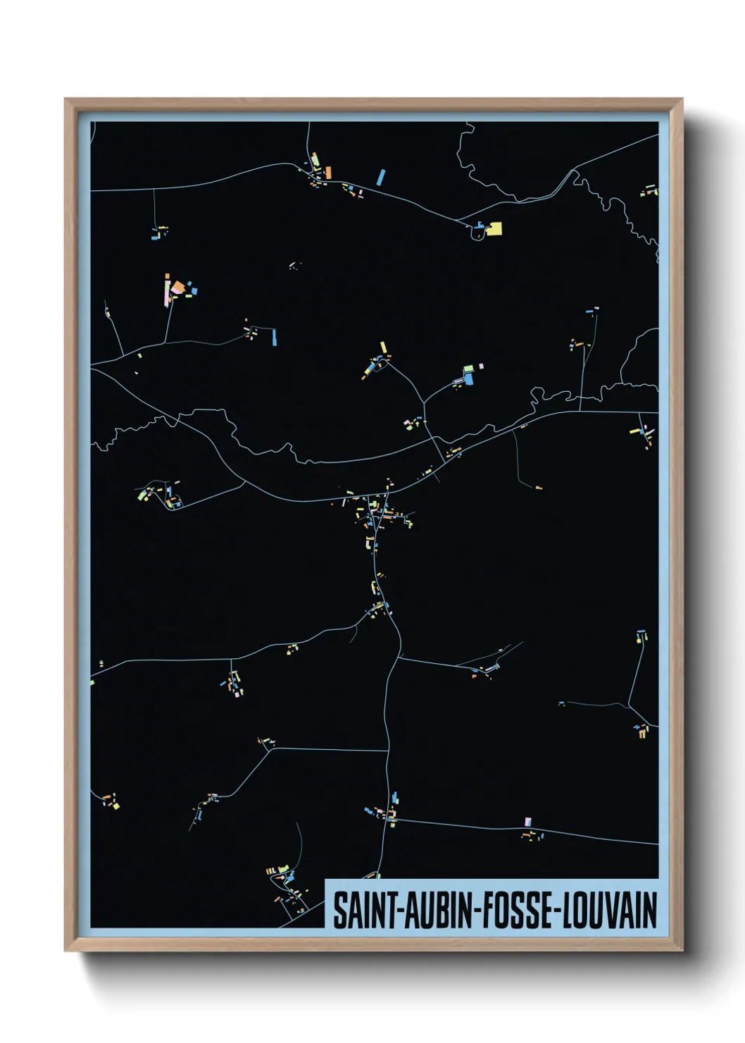 Une affiche de carte sur Saint-Aubin-Fosse-Louvain