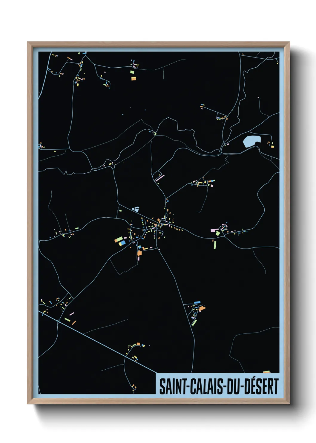 Une affiche de carte sur Saint-Calais-du-Désert