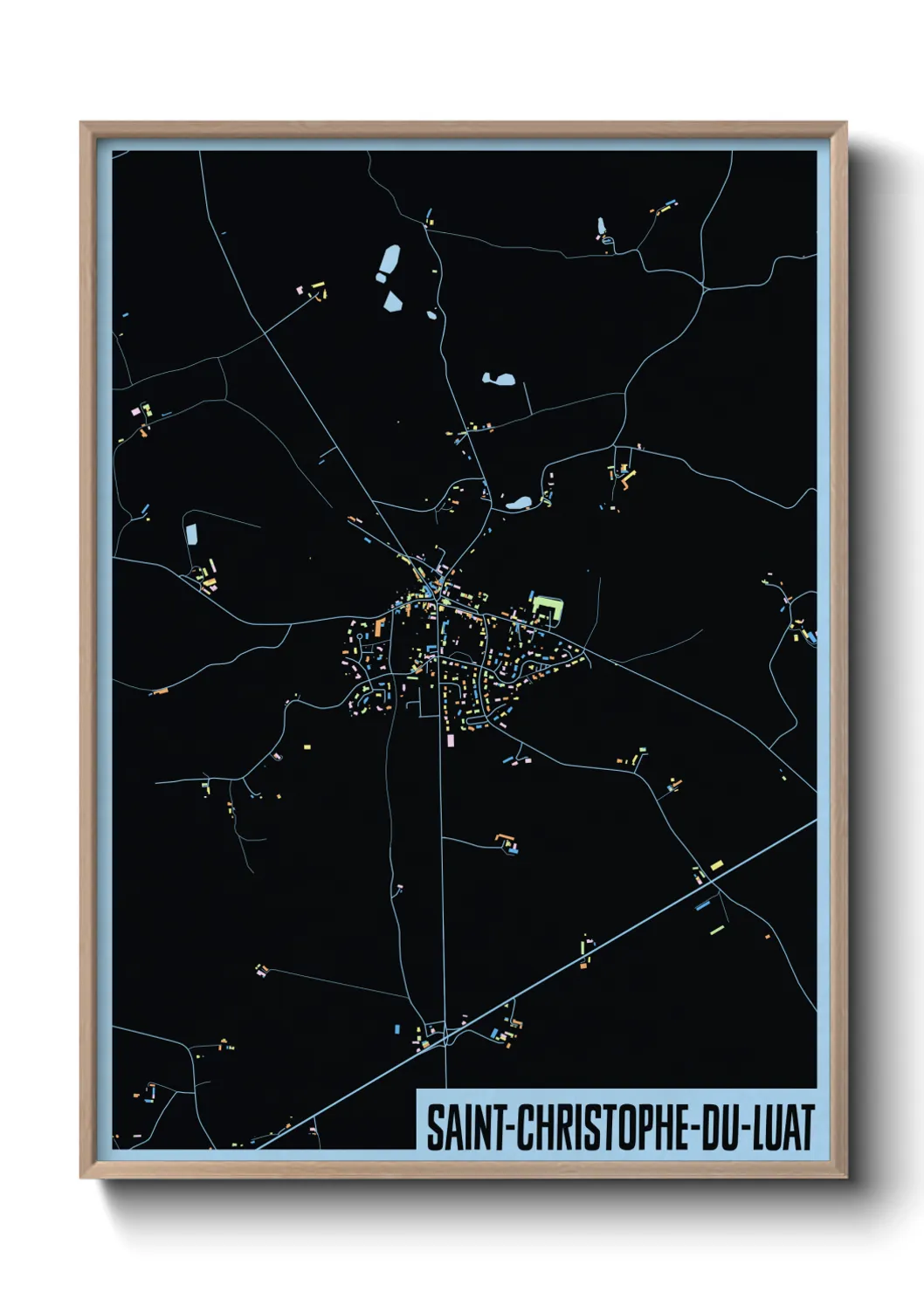 Une affiche de carte sur Saint-Christophe-du-Luat