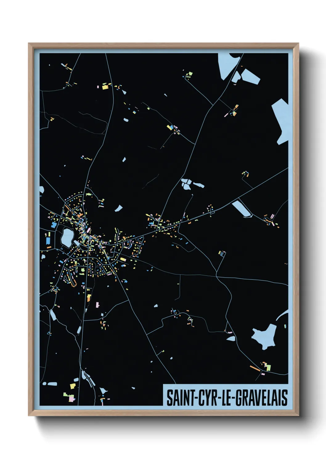 Une affiche de carte sur Saint-Cyr-le-Gravelais