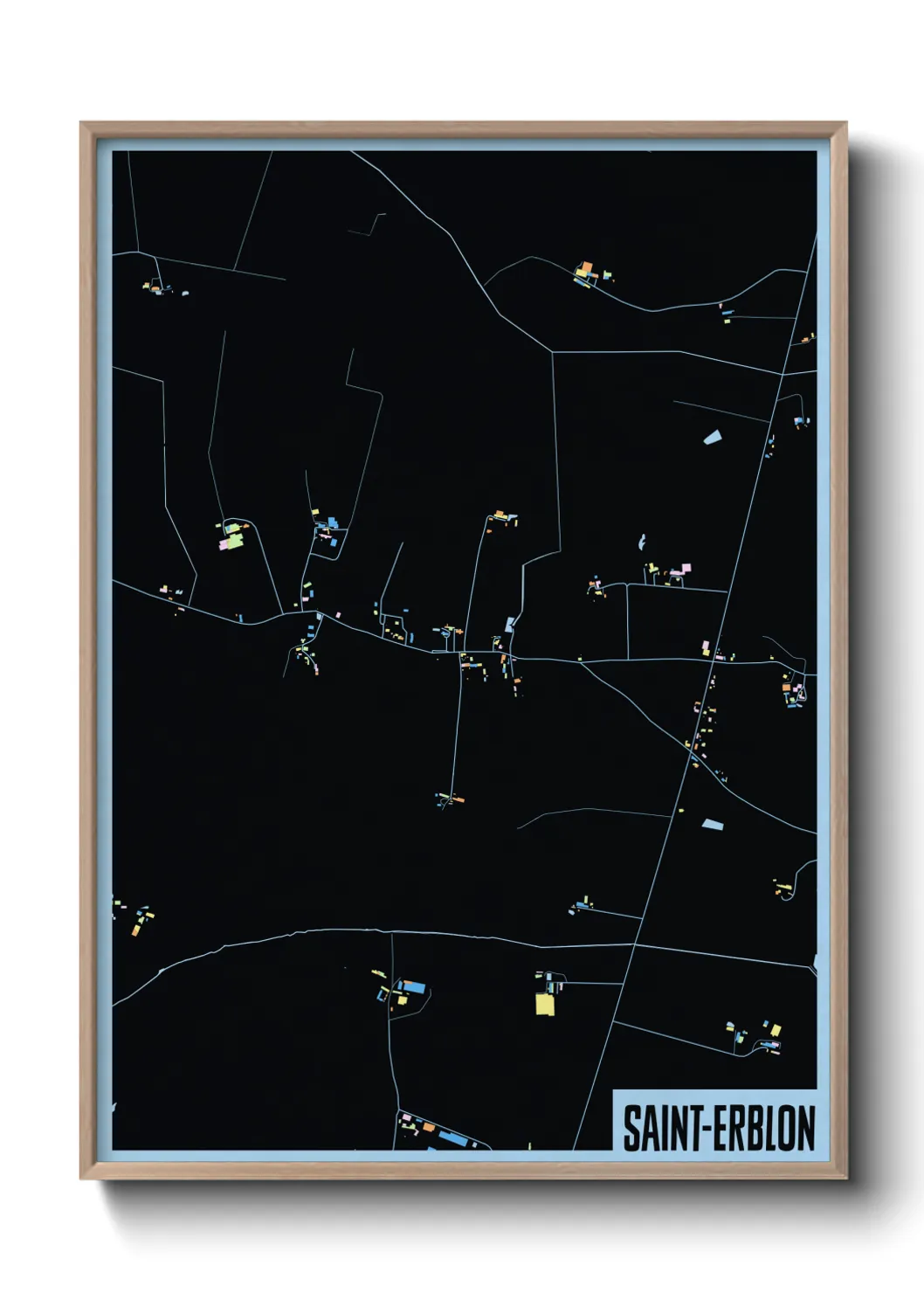 Une affiche de carte sur Saint-Erblon