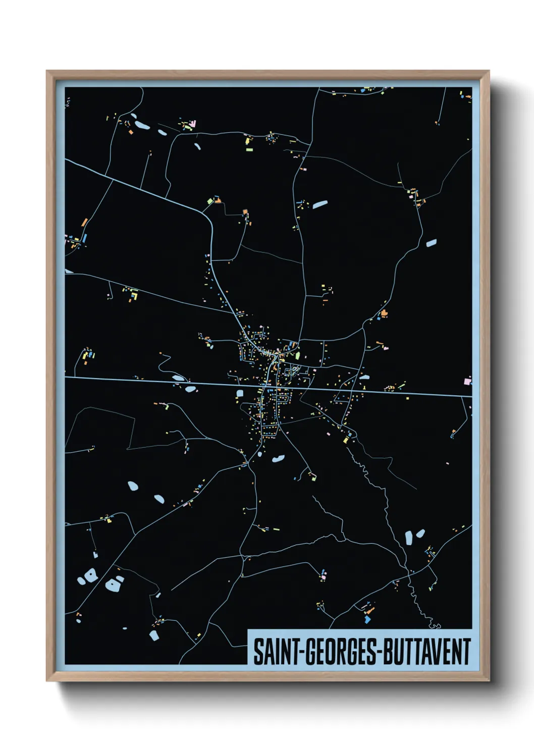 Une affiche de carte sur Saint-Georges-Buttavent