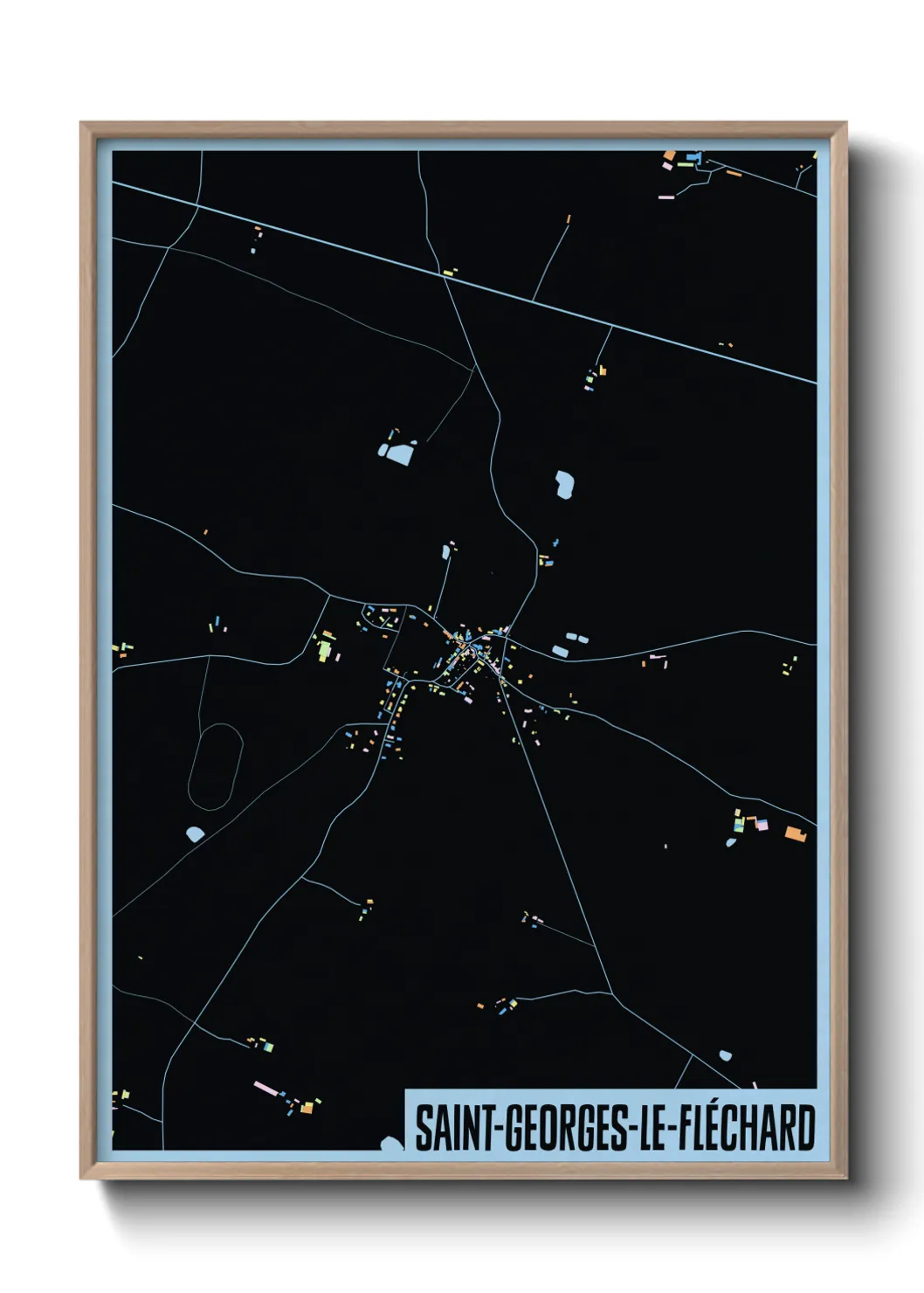 Une affiche de carte sur Saint-Georges-le-Fléchard