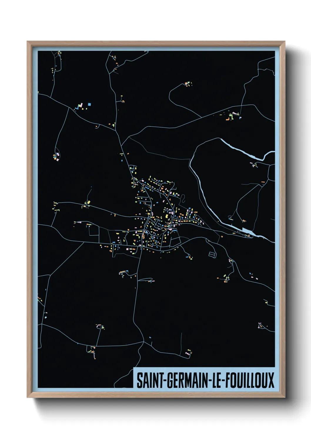 Une affiche de carte sur Saint-Germain-le-Fouilloux
